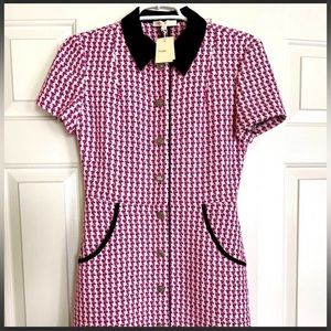 BNWT Maje Dress Sz M $445 Pink and black great for work
